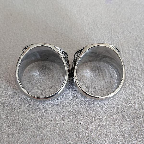 Runes Kompass Viking Ring, vuxen, silver