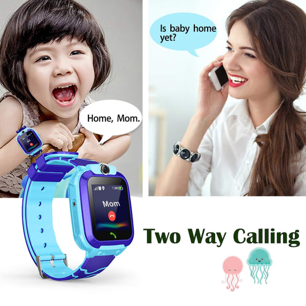 Smartwatch för barn Telefon-vattentät pekskärm Smartklocka för barn, vuxen, unisex