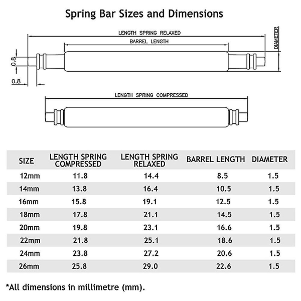 Spring Bar Tool med 32 st Heavy Duty rostfritt stål watch