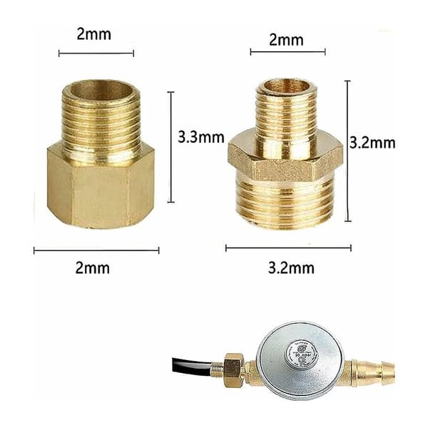 Gasadapter Koppar Gasslang Adapter Gasflaskanslutningsadapter, 2 st