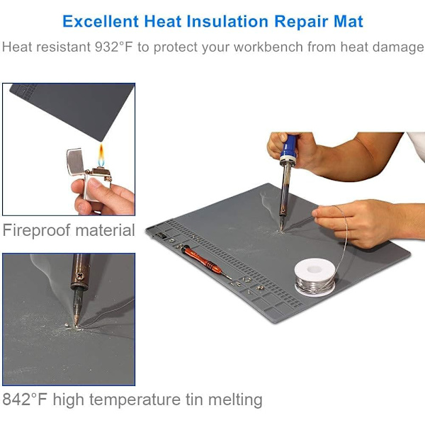 Lödkudde, Premium Magnetisk Silikon Reparationskudde, Värmebeständig 500°C Lödkudde för Lödstation, Telefon, Dator, Laptop Elektronikreparation 13