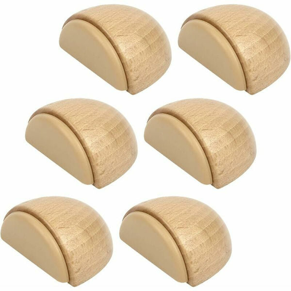 6 kpl:n ovenpysäytinsarja - Liimapuinen ovenpysäytin lattioille ja parketille - Liimapuinen ovenpysäytin - Ovenpysäytin (Luonnonpyökki)