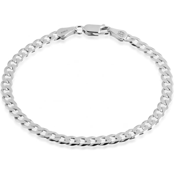 925 silverarmband elegant med facetterad kubansk kedja för män/kvinnor länkbredd 5 mm längd 18| 19| 20| 21.5| 23 cm Certifierad Tillverkad i Italien