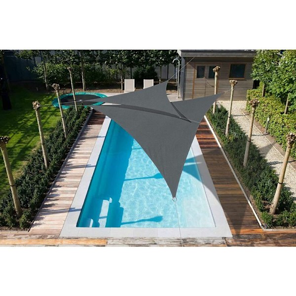 Cool Zone Waterproof Shade Segel Triangulär rektangel 2x 2 x 2 m för trädgårdar och terrasser, grå färg