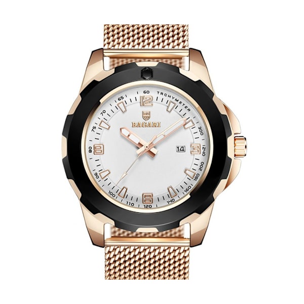Mode Män Metall Vattentät Quartz Rörelse Sport Företag Watch (roseguld Svart)