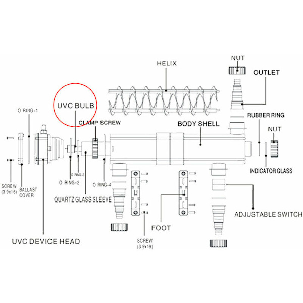CUV-236 UV-lampe 36W UV-C rør sterilisator