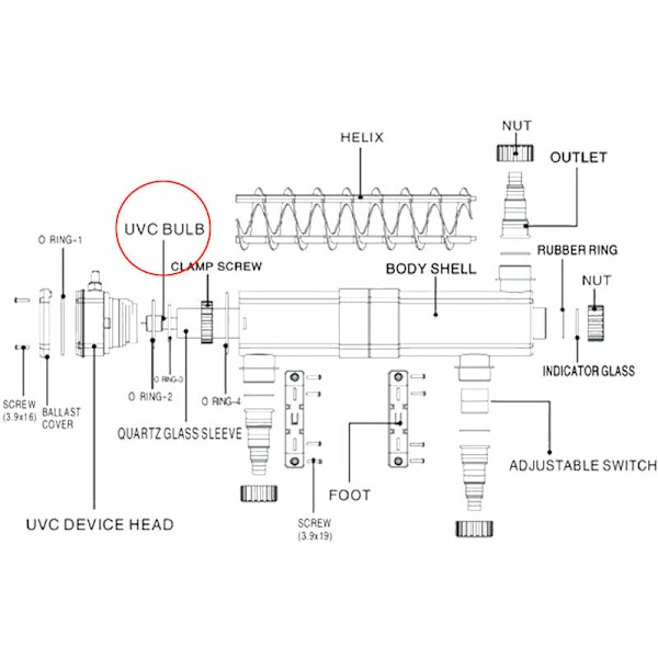 CUV-236 UV-lamppu 36W UV-C putkisterilisaattori