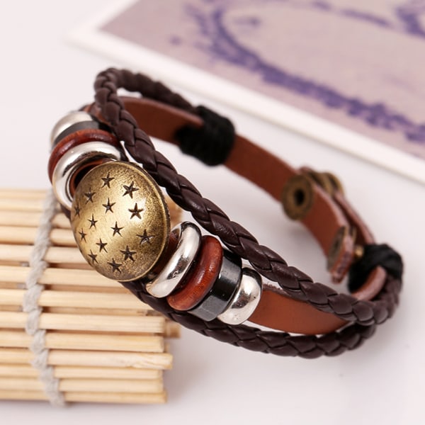 Vintage multi kohudsarmband unisex legeringsarmband smycken present
