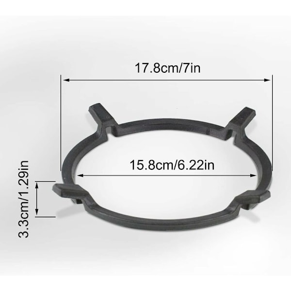 Støbejerns Wok Pan Stativ Universal Wok Stativ Gas Wok Adapter til Støbejernspande Skridsikker Sort, til Brændere, Gaskomfurer, Komfurer