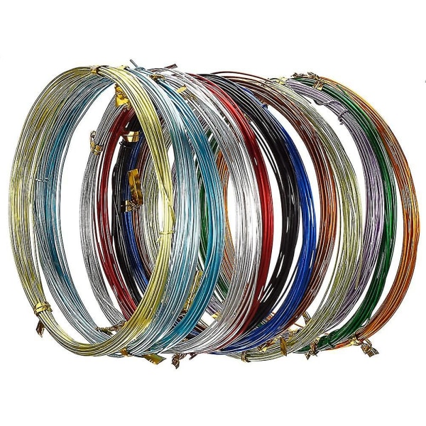 12 rullar Multicolor Aluminium Craft Wire Lättvikts flexibel metalltråd