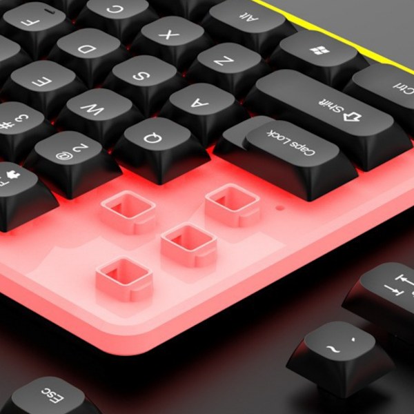 GTX350 Vit upplyst tangentbord och mus Set svävande mekaniskt tangentbord