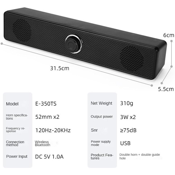Computerhøjttalere Barhøjttalere Højttalere Skærm Computer Bærbar Desktop Højttalere Til Desktop Kablede Højttalere Stik I USB LED Dobbelthøjttalere HiFi