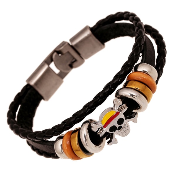 Unisex handgjorda legering skalle pärlor Retro Muti-lager armband smycken tillbehör