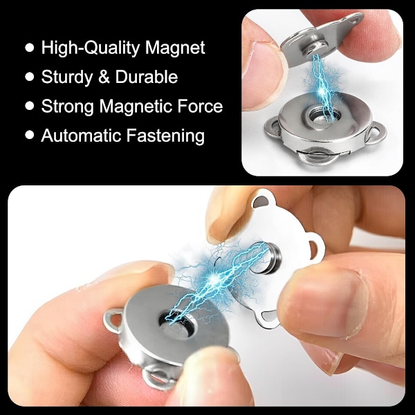20 kpl Magneettiset Napit Ompelemaan ja Käsitöihin, 20mm Ommeltavat Magneetit, Magneettilukko Ompelemaan, Napit Tarvikkeet Ompelemaan Sulkemiseen