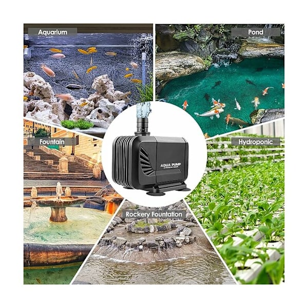 Dränkbar vattenpump, 40W 3000L/H Mini Silent Pump, Utloppshöjd 2,8m, Amfibievattenpump för damm