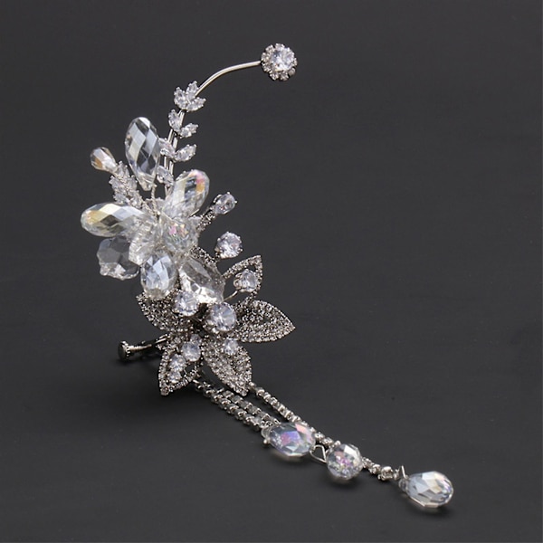 Kvinnor Crystal Tofs Ear Cuffs Hypoallergena Elegant Style Örontillbehör För Brudtärna Bröllop Dejting Shopping,barn,man