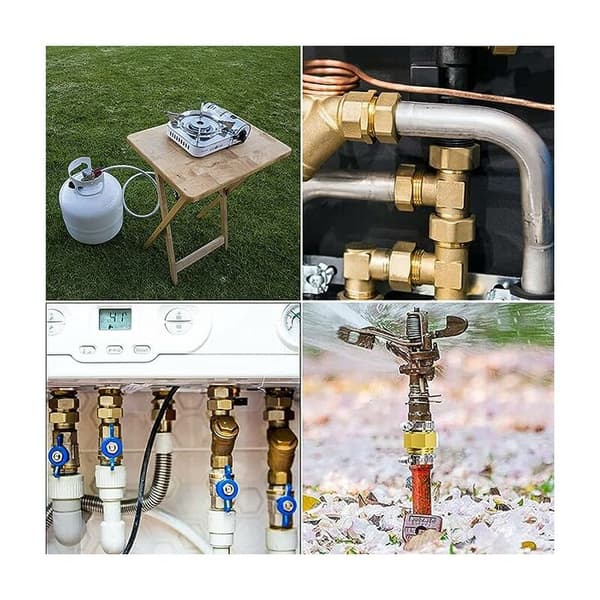 Gasadapter Koppar Gasslang Adapter Gasflaskanslutningsadapter, 2 st
