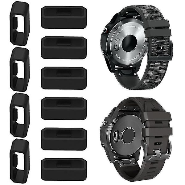 10 st watch 18/20/22/26 mm mjuk silikonbyte watch öglehållare Hållare kompatibel Garmin Fenix ​​6x 6s Yj51-3, vuxen, unise