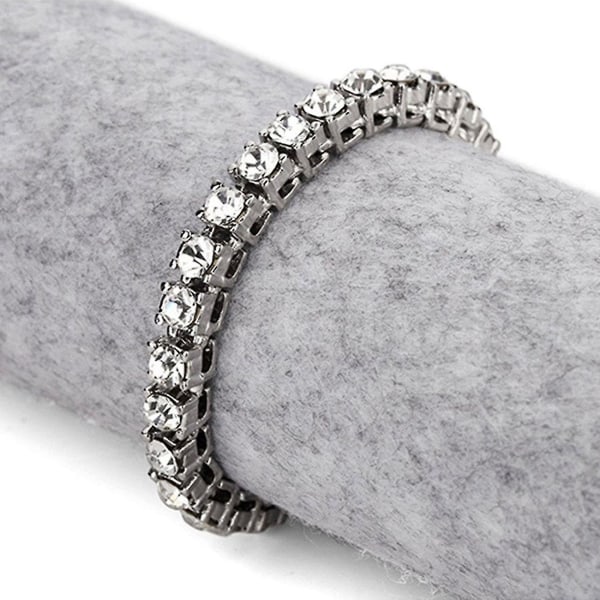 Herrarmband Silverfärgad Chain Bling Armband 20cm/8inch, barn, hane