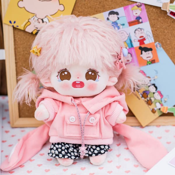 2 stycken, för 20 cm docka, Pink Candy Sweater + Confession Bear Overall utan docka