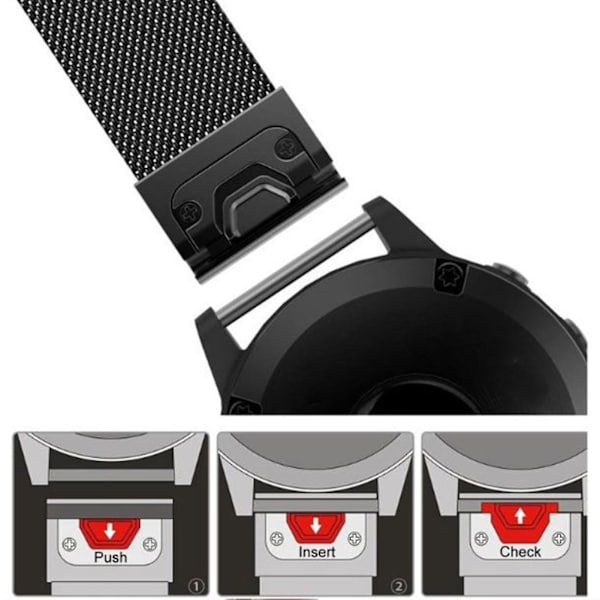 1 par watch Snabbkopplingsbyte i rostfritt stål watch Spänne Kompatibel Garmin Fenix ​​5x 5s X5, vuxen, unisex