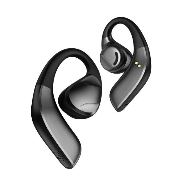 Open Ear-hörlurar, Open Ear True Wireless Earbuds Bluetooth Long Playtime] Air Conduction-hörlurar med öronkrokar, case och LED-skärm, Wa