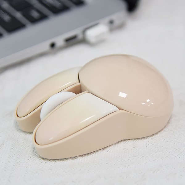 Cute Bunny Wireless Mouse, Silent Mouse, 2,4G trådlösa möss, Candy Colors, Kawaii Rabbit Mouse för flickor och barn (beige Bunny)