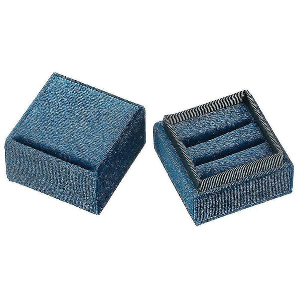 Högkvalitativ sammetssmyckeskrin Hållbar Ring Display Box Dubbel Ring Box