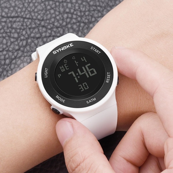 Digital watch med rem Vattentät mjuk plast för män Luminous armbandsur för studenter, vuxen, unisex