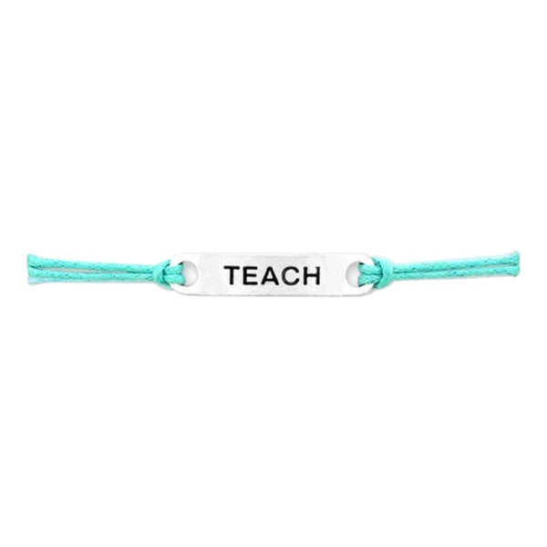Explosiv lärare Teach välsignelse kort oändlighet önskar lärarens dag present vax tråd förberedelse armband armband