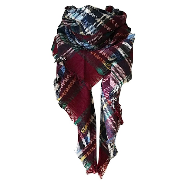 Stor ullplädscarf för kvinnor, kashmirsjal, halsduk Varm höst, vinterstol, omslag Klassisk Elegant Bekväm