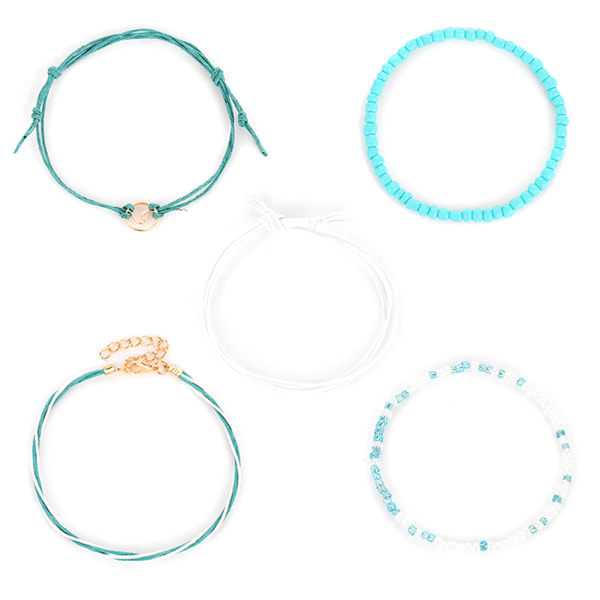 5 st enkel stil armband set mode etniska hänge pärlor armband smycken