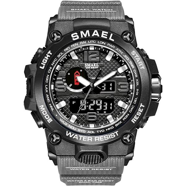 Analog digital watch för män Stort ansikte Utomhussport Vattentäta militära armbandsur med Date Multifunction Tactics LED Army Stoppur