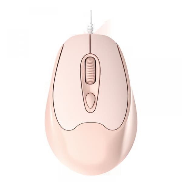 USB mus, trådbunden mus, Silent Button-mus, Rosa