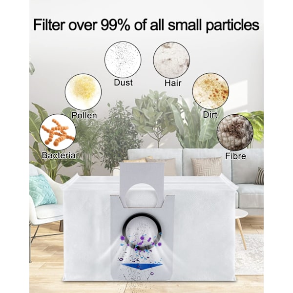 En set med 12 tillbehör för dammsugarpåsar för Ecovacs Deebot X1 Omni X1 E Omni T20 Omni T20E Omni dammsugare, används för Deebots 3,2L stora kapacitet
