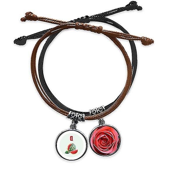 Circlar Great Heat Twenty Four Solar Term Armband Rep Hand Chain Läder Rose Armband,barn,hane