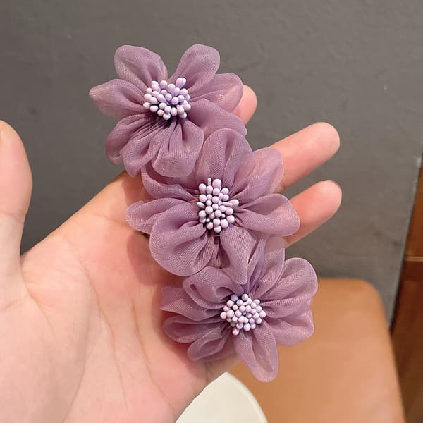 Hårspänne Kameliaformad Elegant Hantverk Spring Håraccessoarer för tjejer Lila
