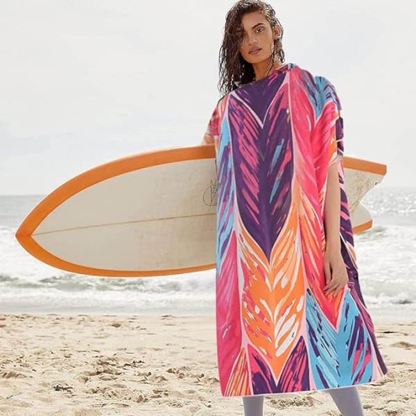 Badrocksbyte handduk Surf Poncho badhanddukar strand badhandduk Lätt och snabbtorkande mikrofiber byte handduk för vuxna simning Beach Cam