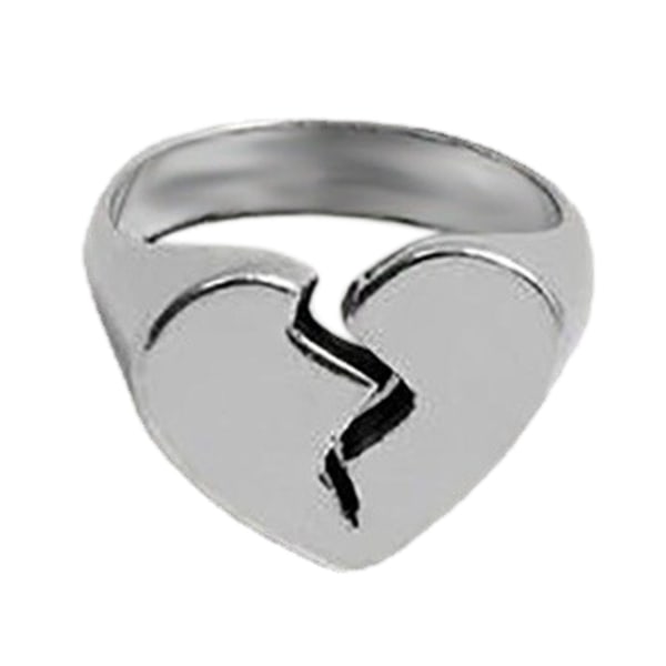 Broken Heart Chunky Ring Stapelbara midi-ringar för kvinnor tjejer julfest dekor,A53,hane