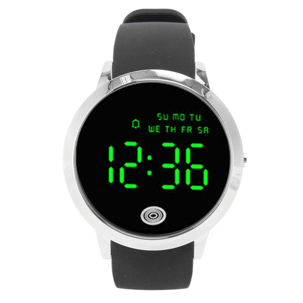 Digital vattentät watch Multifunktionell Snygg färgpekskärm Nedräkningstimer 12 24 timmar watch Black Shell Black Belt