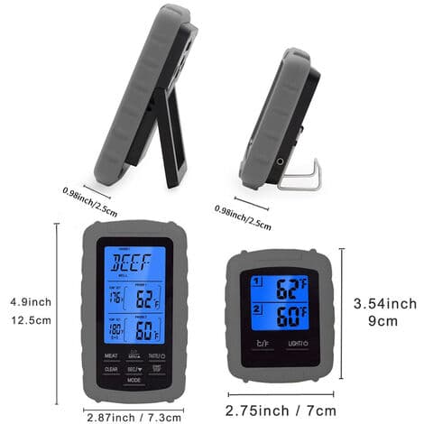 Trådlös mattermometer, dubbelsond, röd