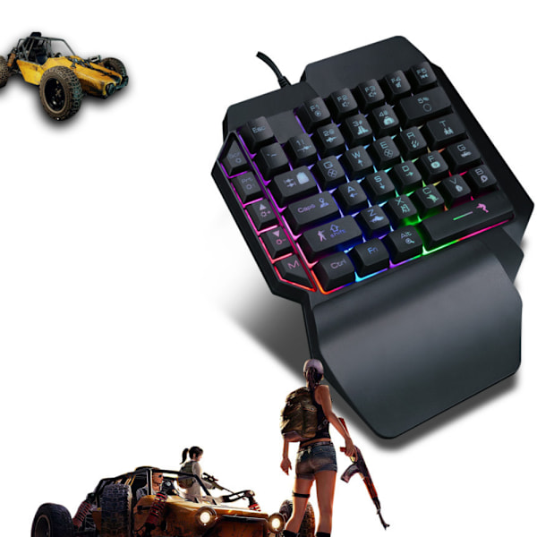 Datoransluten enhands kringutrustning Gamingtangentbord PUBG Tangentbord och set