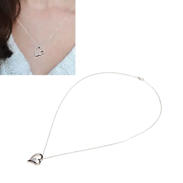 Kvinnor Halsband Ihåligt Hjärtformad Strass Dekoration Utsökt Smycken Hängsmycke Halsband