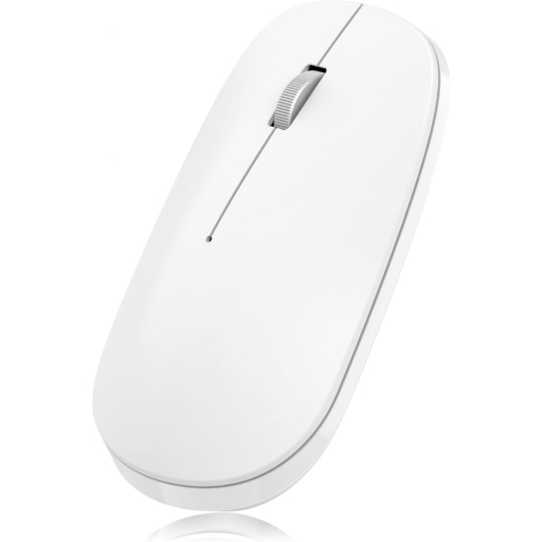 Bluetooth trådlös mus, Slim Silent Wireless Mouse för Mac OS, iPad OS, Windows, Android System, Vit