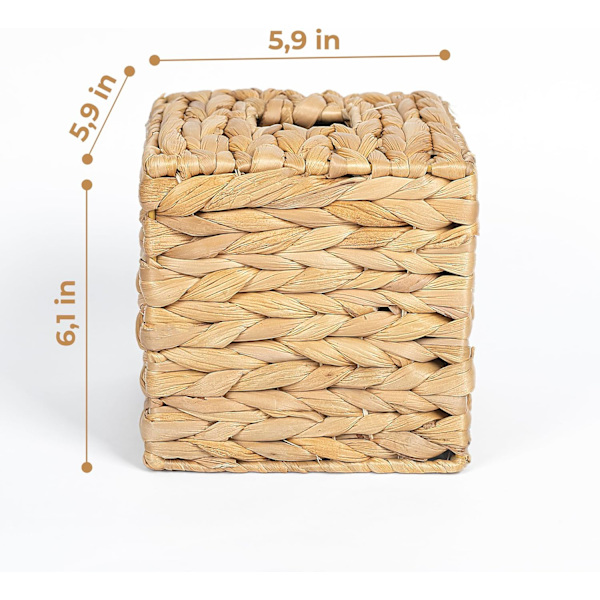 Vævæskeskrinholder | Flettet Vævæskeskrinbetræk | Kvadratiske Kleenex-Æskeskrin | Boheme Dekorativ Rattan Vævæskeskrinbetræk til Bord og Badeværelse