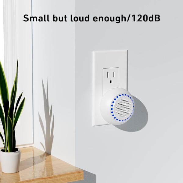 Trådlös dörrklocka, mini dörrklocka som går över 500 fot, 5 volymnivåer, vatten- och dammtålig, 32 ringsignaler och LED-blixt M523+F55 Vit
