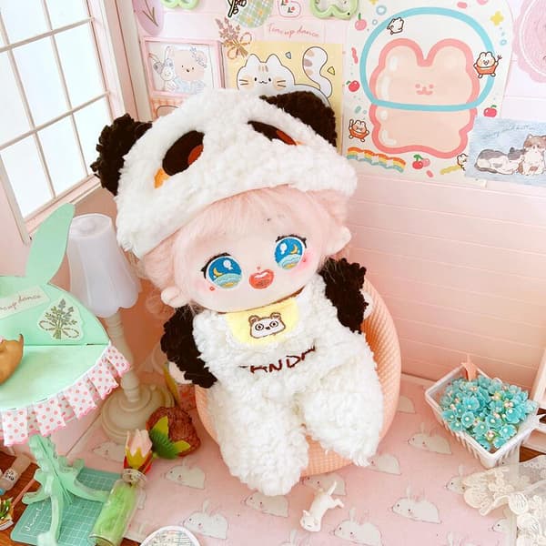 Dockkläder，Pandadräktklädsel，Kläder för baby docka för 20 cm Dockdockor ingår ej