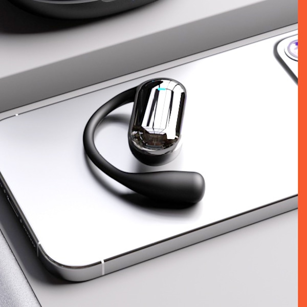 Open Ear Bluetooth hörlurar, trådlösa hörsnäckor Inbyggd mikrofon med öronkrokar 50H Playtime Ear Buds LED Display Case, Vattentät design för Ru