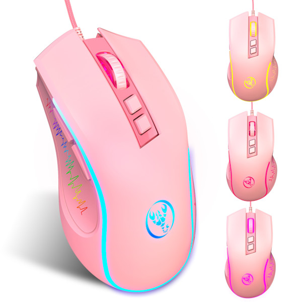 Trådbunden spelmus Gamingmus RGB optisk ergonomisk mus