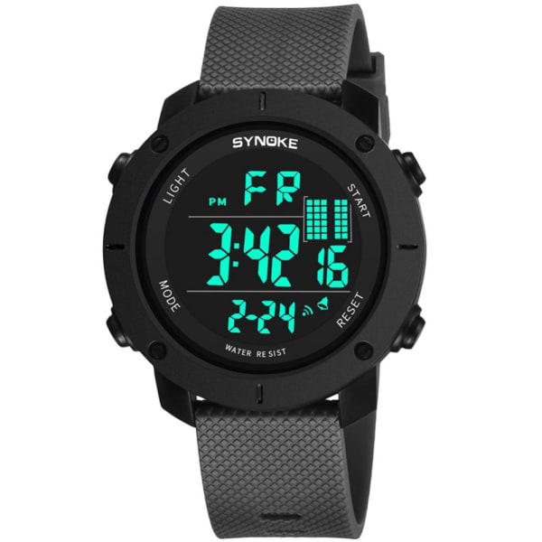 Fashionabla enkel multifunktionell watch elektronisk watch(grå)